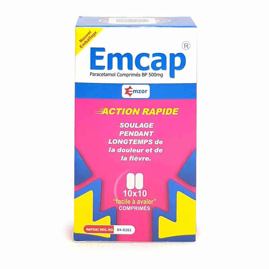 Emcap (Paracetamol 500mg) Caplets X10