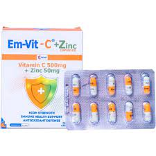 EM-VIT-C Zinc ( VITAMIN C 500mg + ZINC 50mg) Chewable Tablet x 30