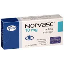 Norvasc (Amlodipine 10mg) Tablets x 10